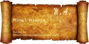 Mingl Alexia névjegykártya
